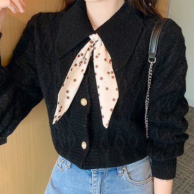 Knitted cardigan with scarf PRCL902200