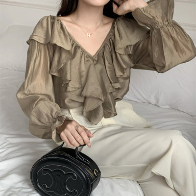 シアーラッフルブラウス PRCL905482
