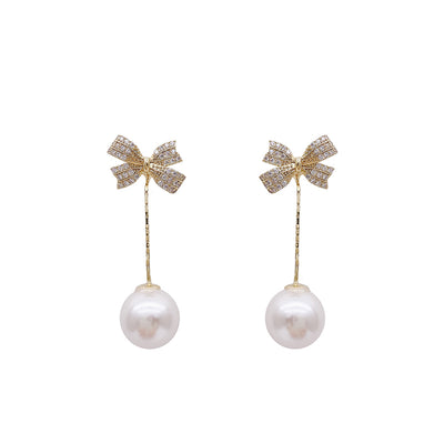 2way ribbon &amp; pearl earrings PRCL903067 