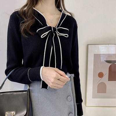 Bow tie rib knit top PRCL902856
